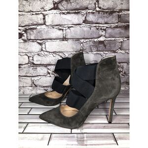 Vince Camuto Nigel Charcoal Gray Suede Elastic Pointed Toe Heels Women 9M US/39